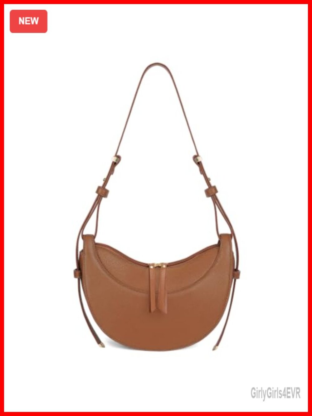 Grain Faux Leather Crescent Crossbody Bag Hobo Shoulder Purse